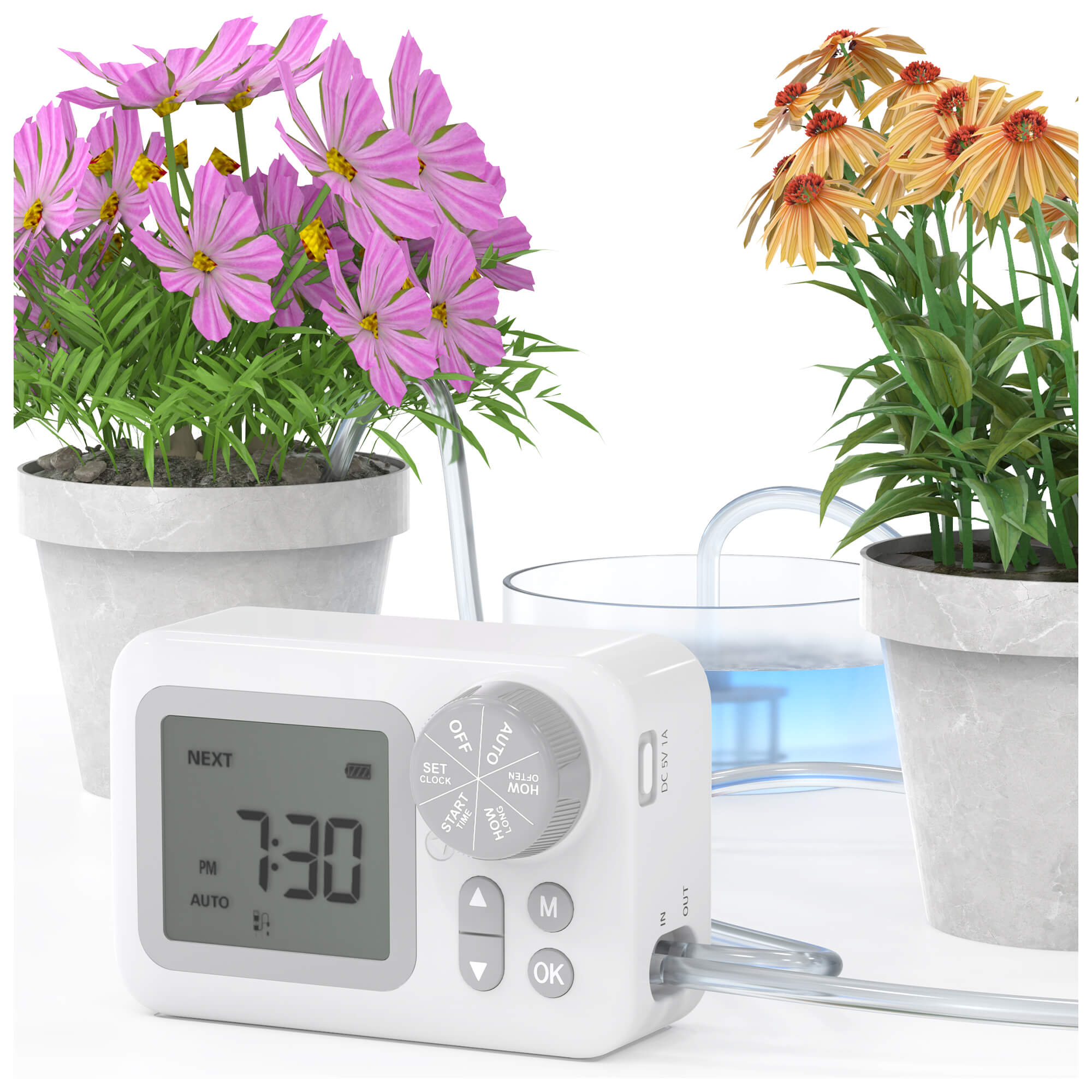 Automatic Watering System for Potted Plants, Automatic Drip Irrigation Kit, Plant Self Watering Programmable Indoor System with LED display/USB Power /Water Timer Automatic Watering System for Potted Plants, Automatic Drip Irrigation Kit, Plant Self Watering Programmable Indoor System with LED display/USB Power /Water Timer
